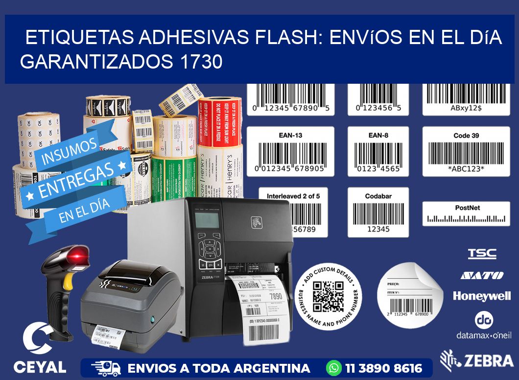 Etiquetas adhesivas Flash: Envíos en el Día Garantizados 1730