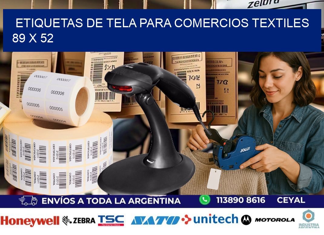 Etiquetas de tela para comercios textiles  89 x 52