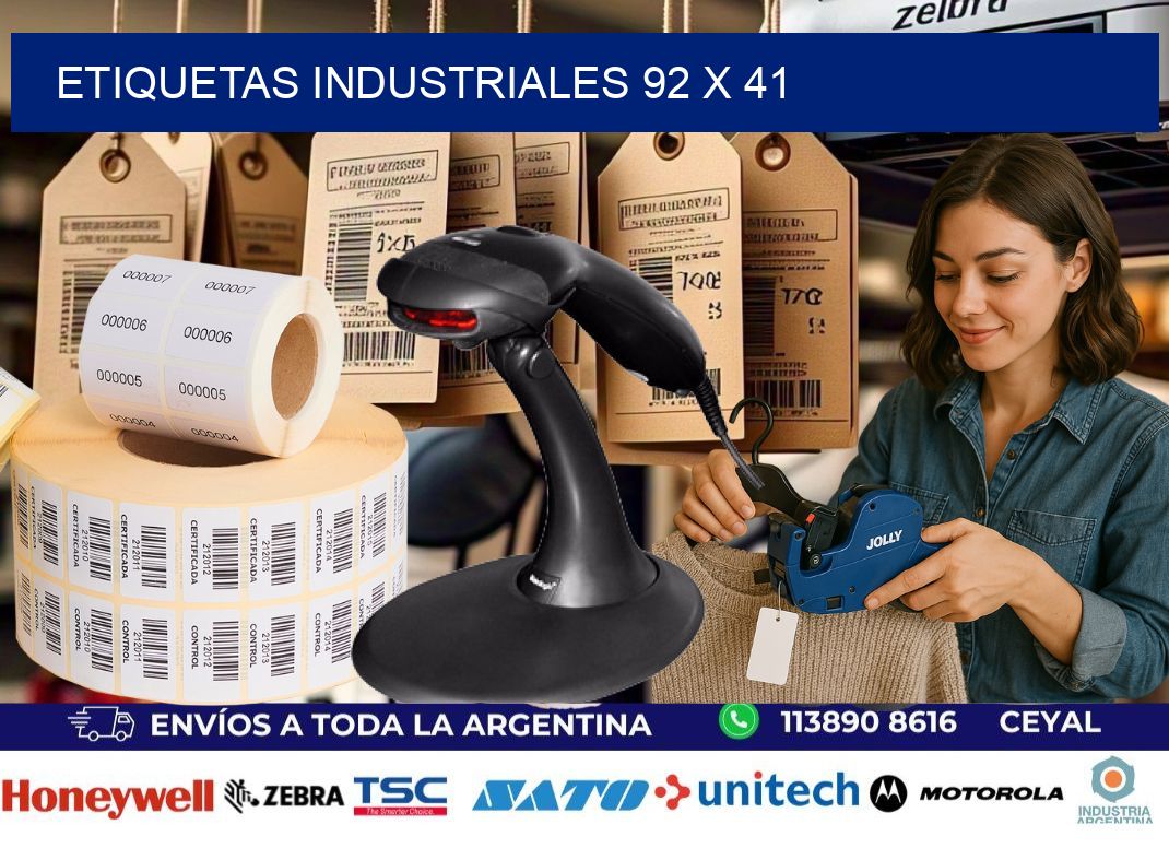 Etiquetas industriales 92 x 41