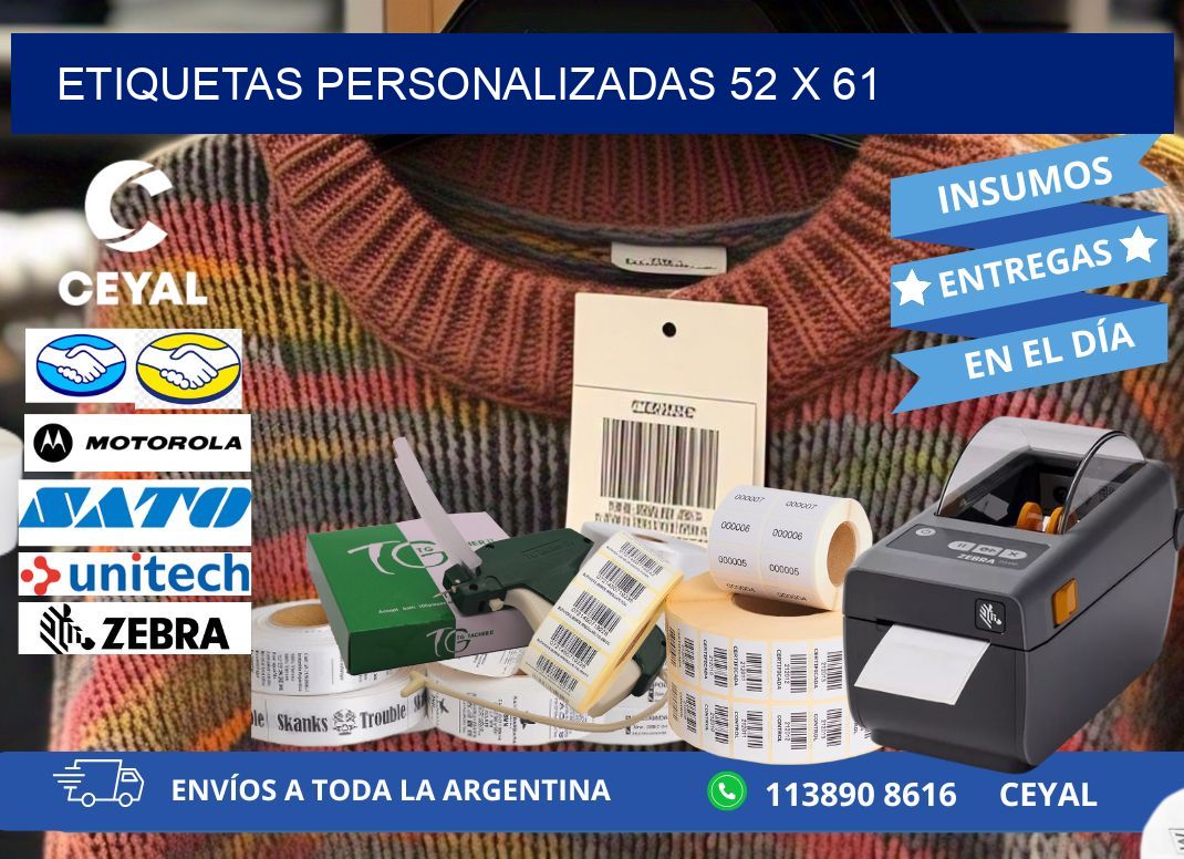 Etiquetas personalizadas 52 x 61