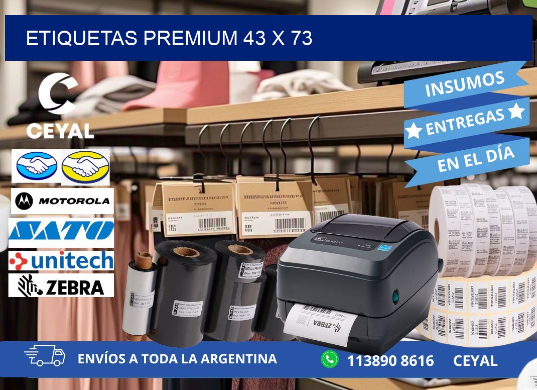 Etiquetas premium 43 x 73
