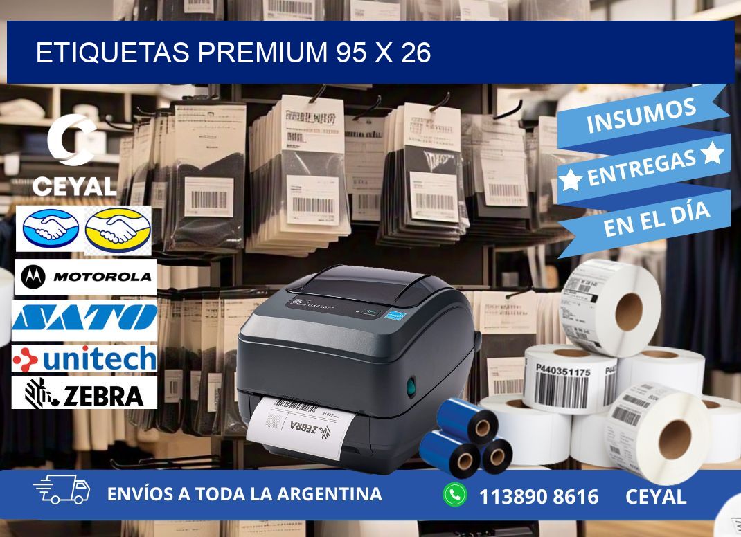 Etiquetas premium 95 x 26