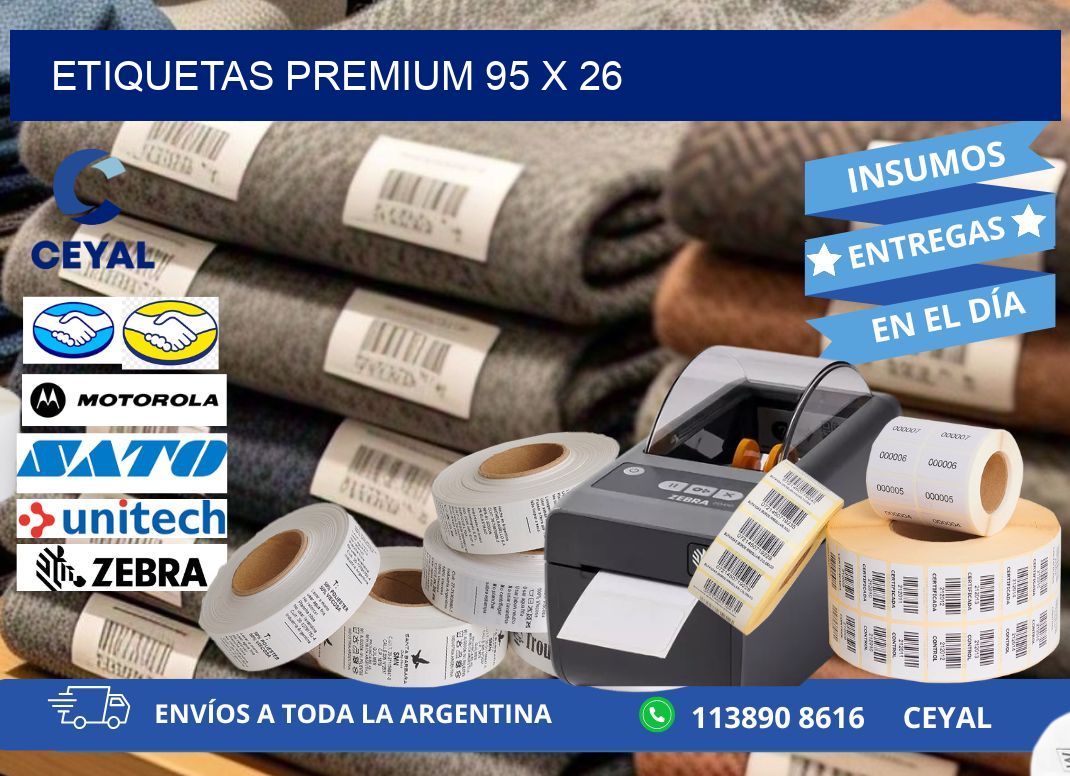 Etiquetas premium 95 x 26