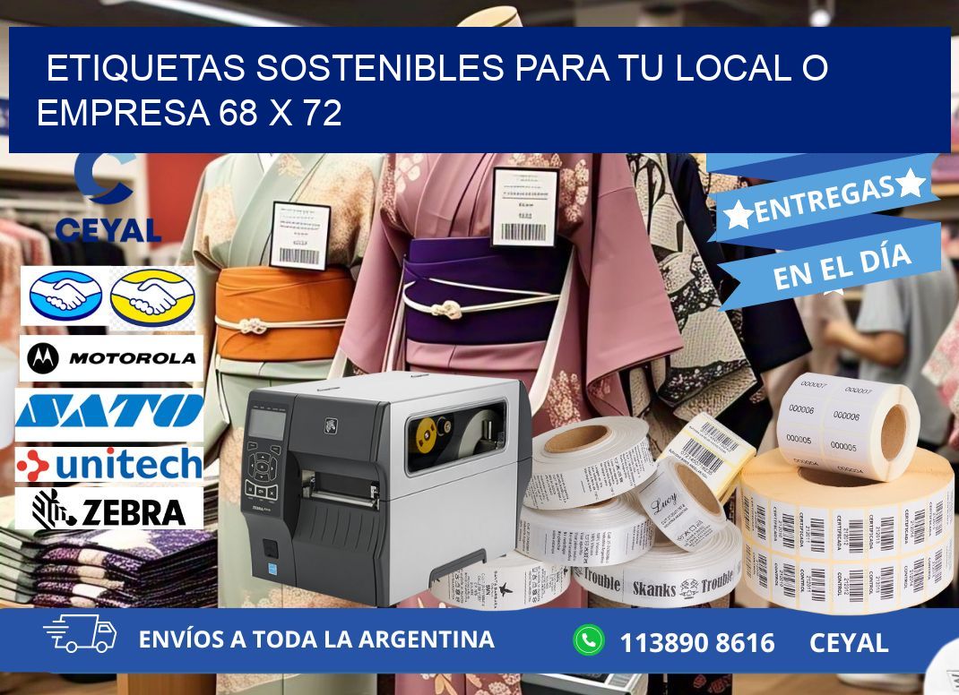 Etiquetas sostenibles para tu local o empresa 68 x 72
