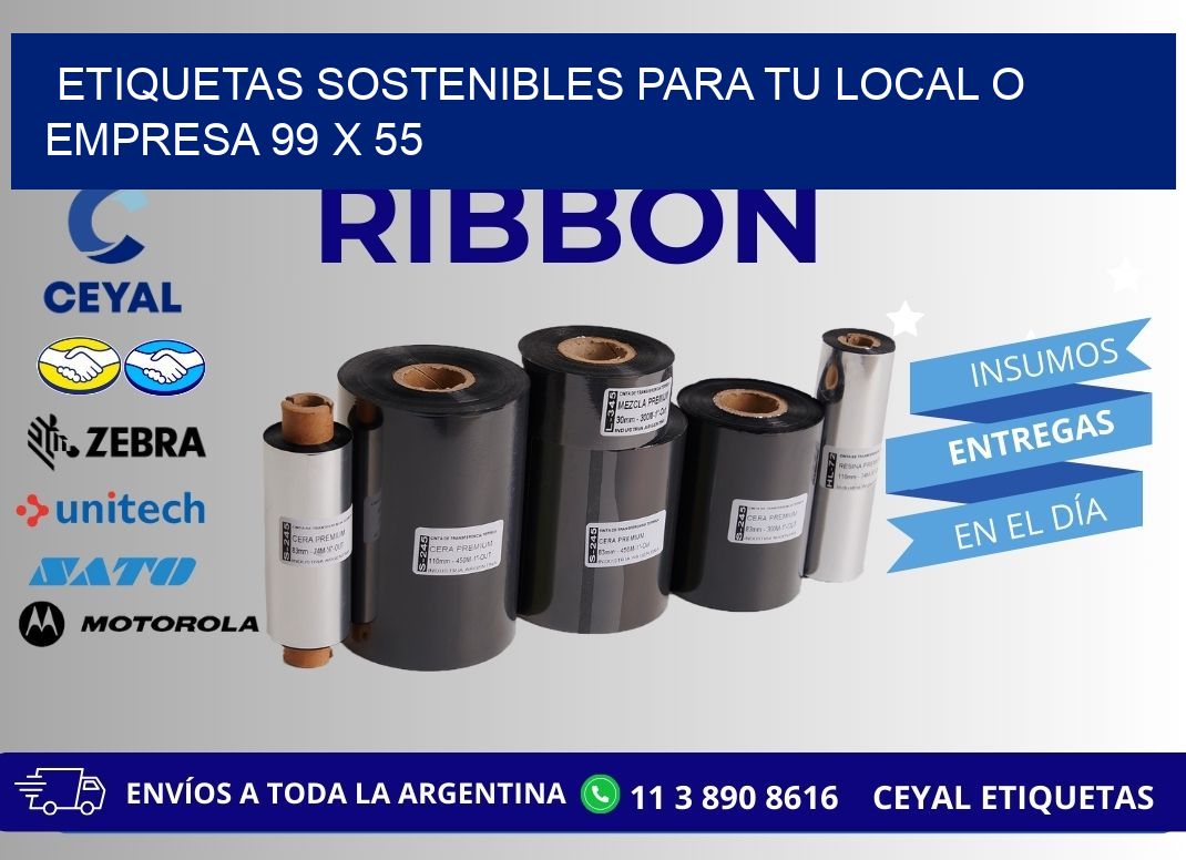 Etiquetas sostenibles para tu local o empresa 99 x 55