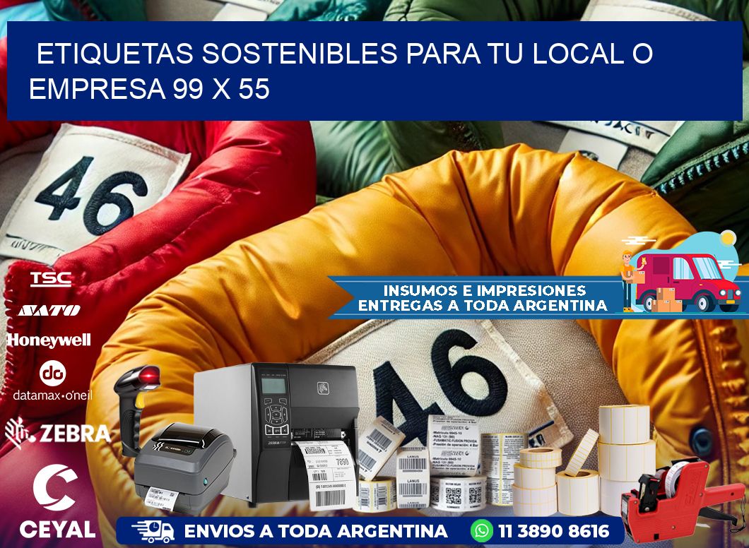 Etiquetas sostenibles para tu local o empresa 99 x 55