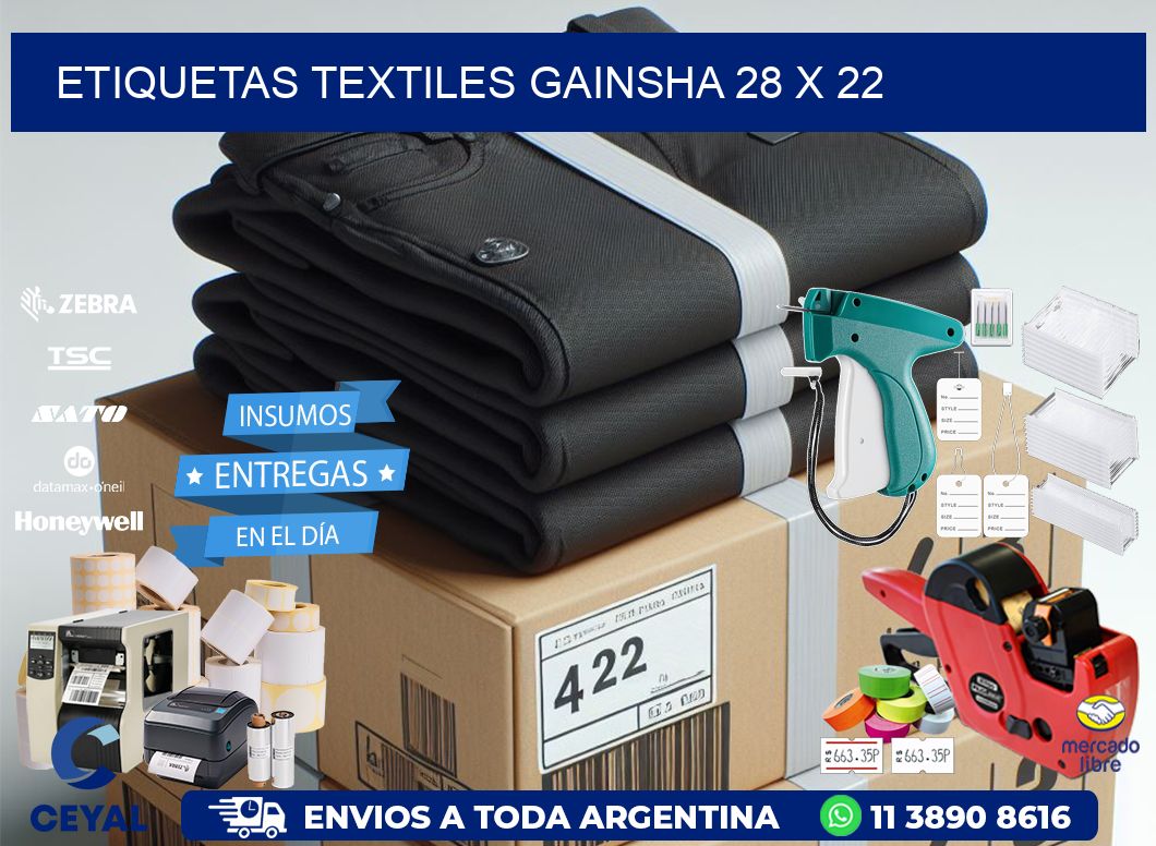 Etiquetas textiles gainsha 28 x 22