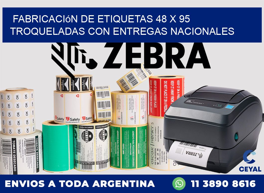 Fabricación de etiquetas 48 x 95 troqueladas con entregas nacionales