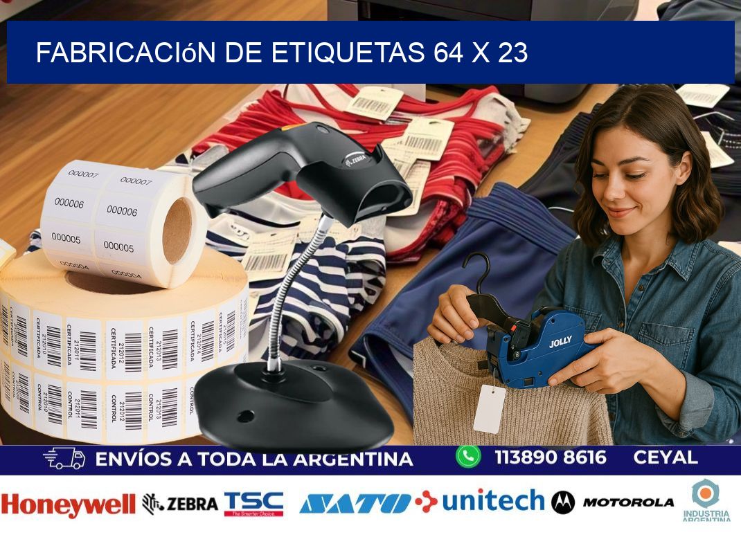 Fabricación de etiquetas 64 x 23