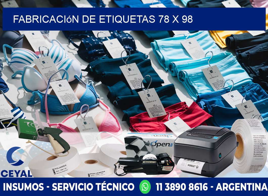 Fabricación de etiquetas 78 x 98