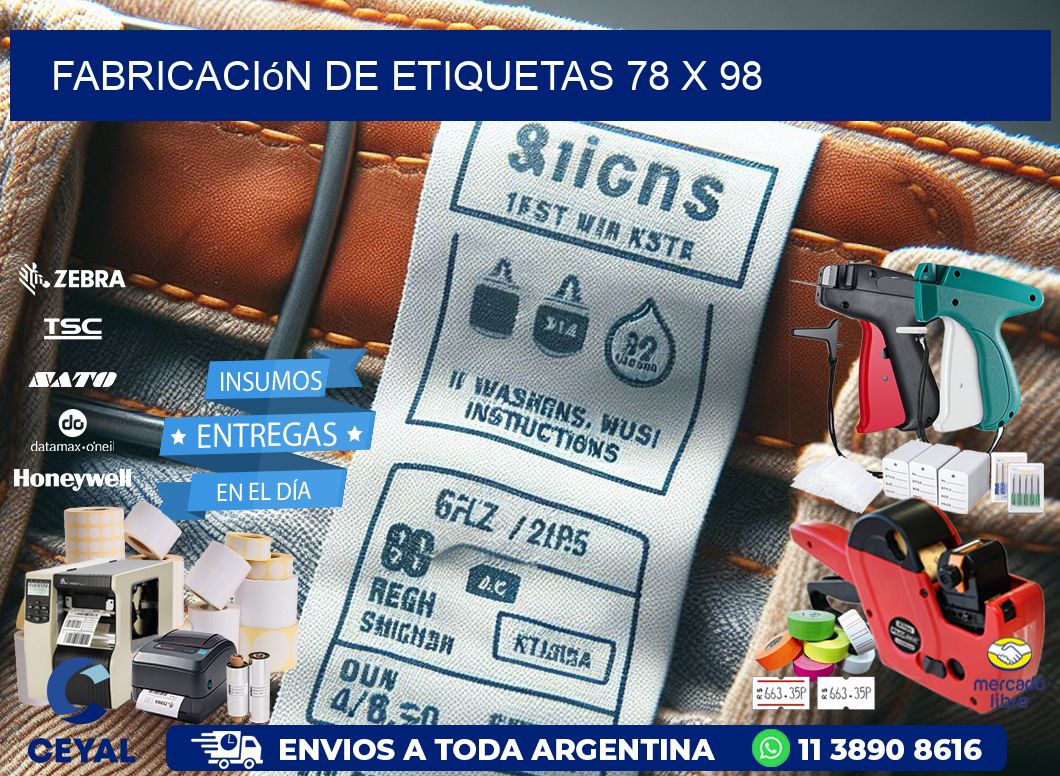 Fabricación de etiquetas 78 x 98