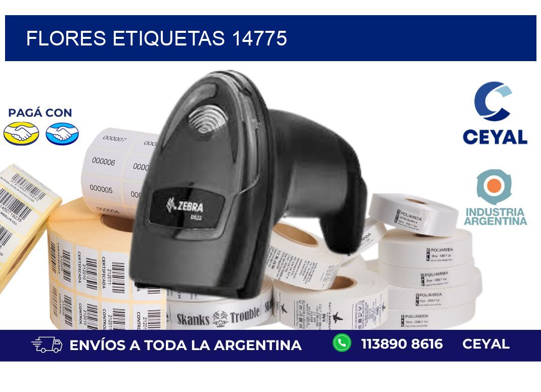 Flores etiquetas 14775