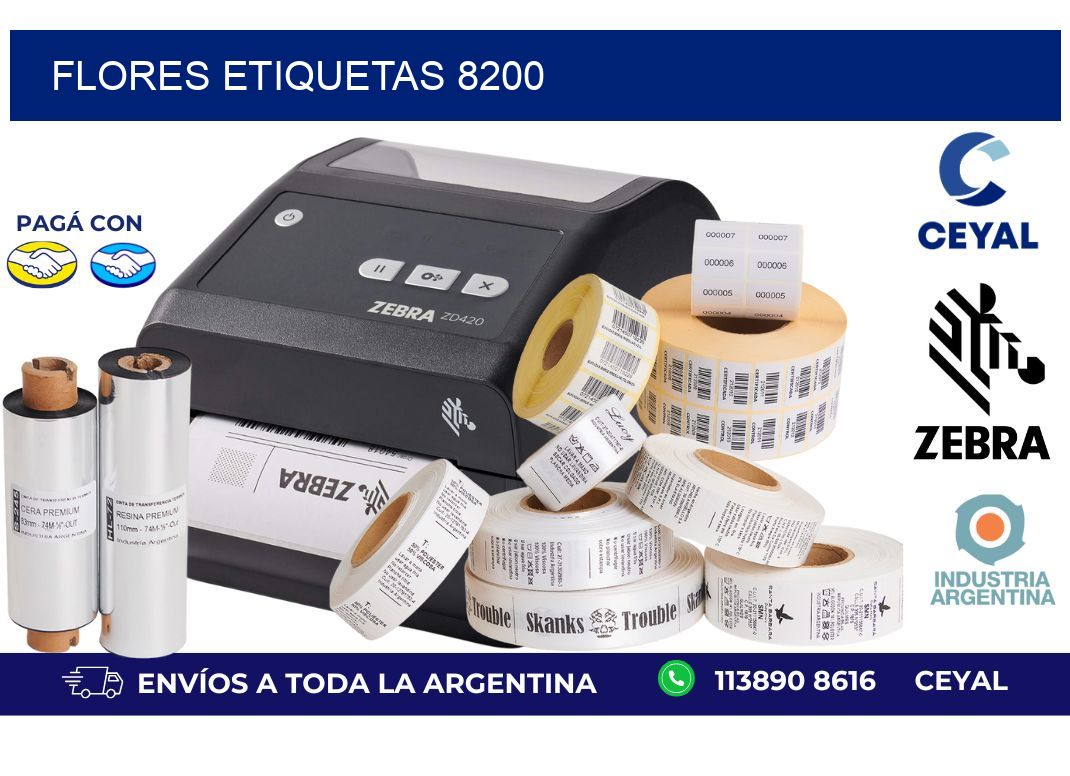 Flores etiquetas 8200