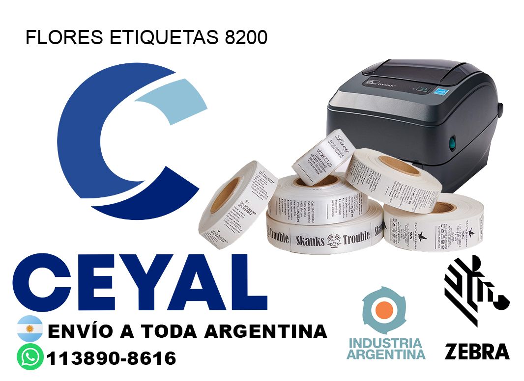 Flores etiquetas 8200