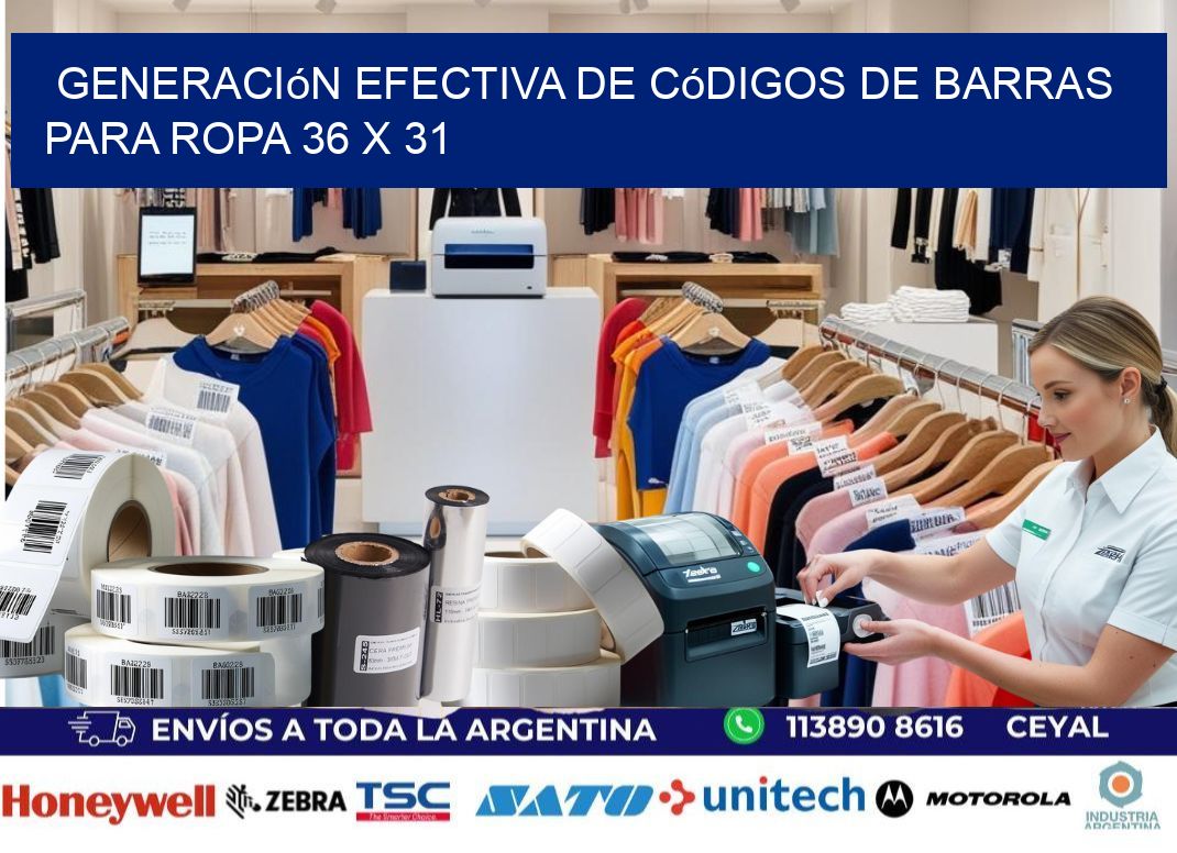 Generación Efectiva de Códigos de Barras para Ropa 36 x 31