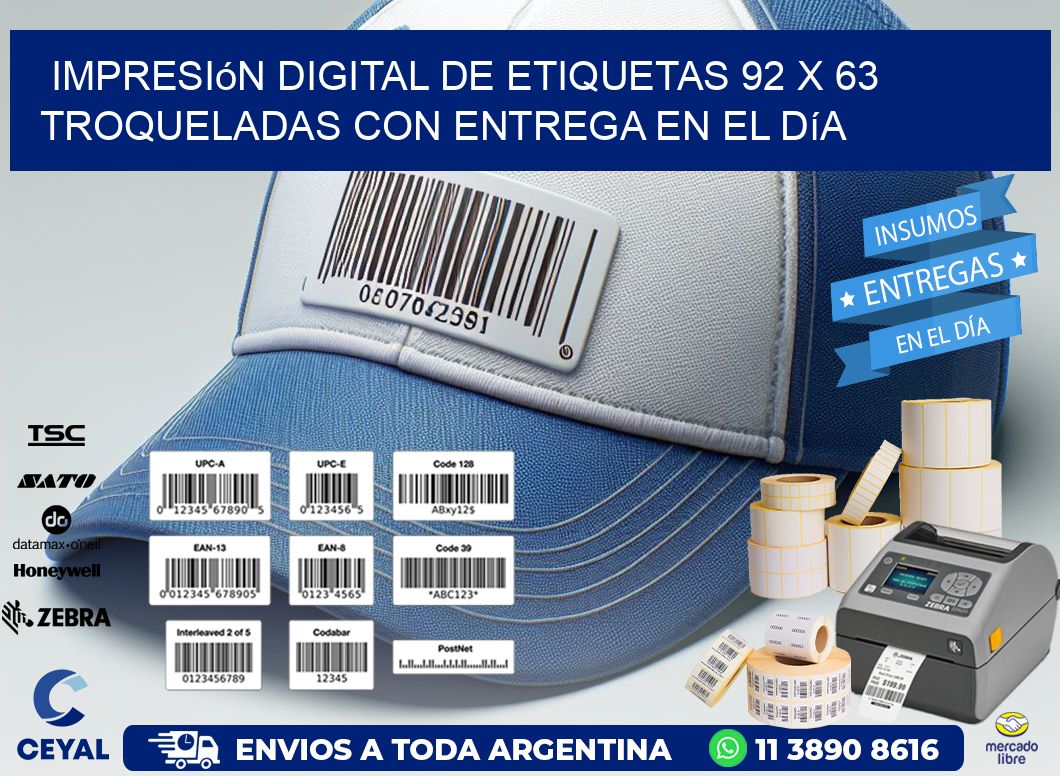 Impresión digital de etiquetas 92 x 63 troqueladas con entrega en el día