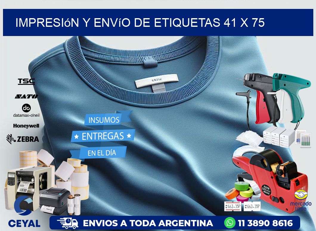 Impresión y envío de etiquetas 41 x 75