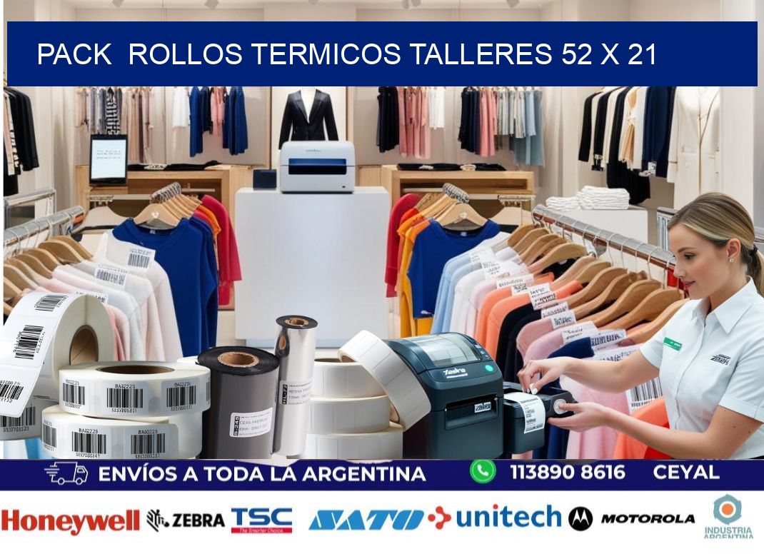 Pack  ROLLOS TERMICOS TALLERES 52 x 21