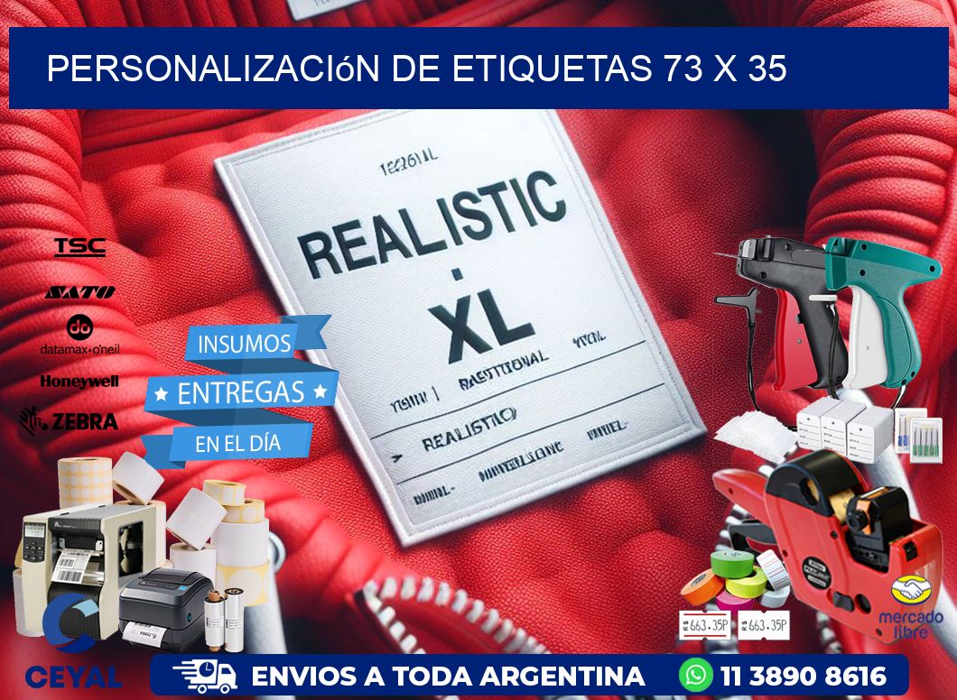 Personalización de etiquetas 73 x 35