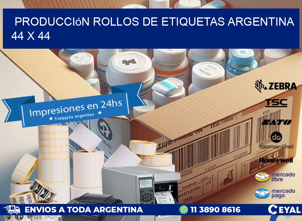 Producción ROLLOS DE ETIQUETAS ARGENTINA 44 x 44