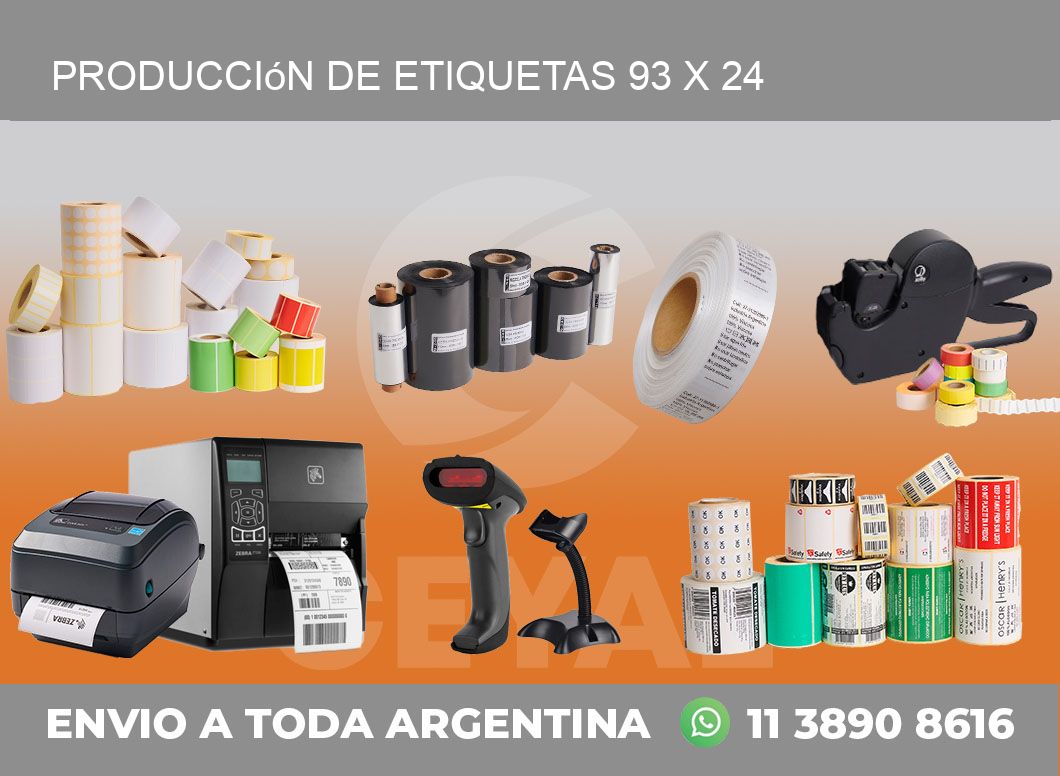 Producción de etiquetas 93 x 24
