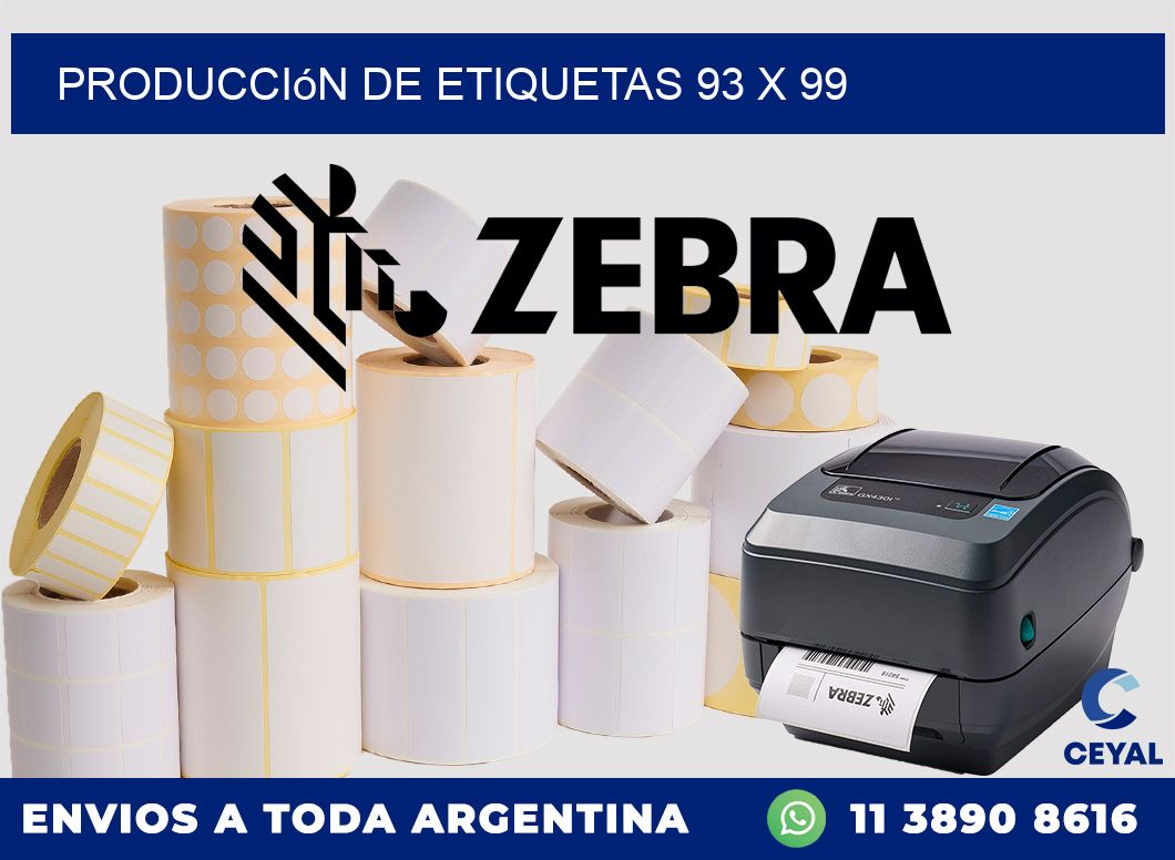 Producción de etiquetas 93 x 99