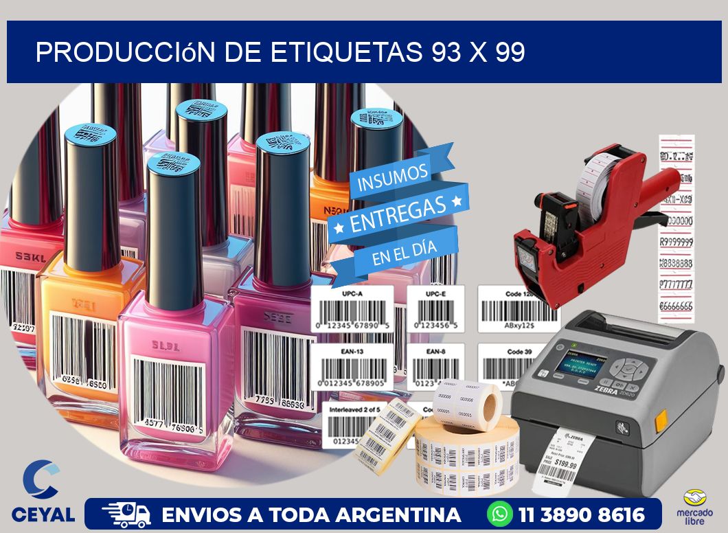 Producción de etiquetas 93 x 99