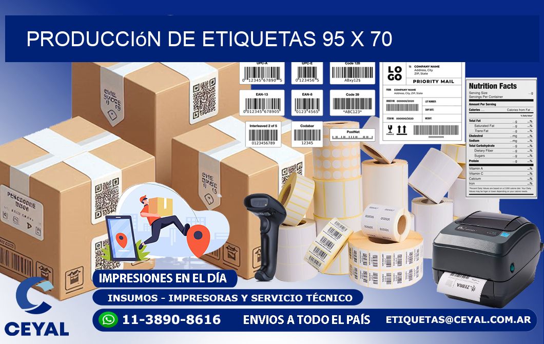 Producción de etiquetas 95 x 70
