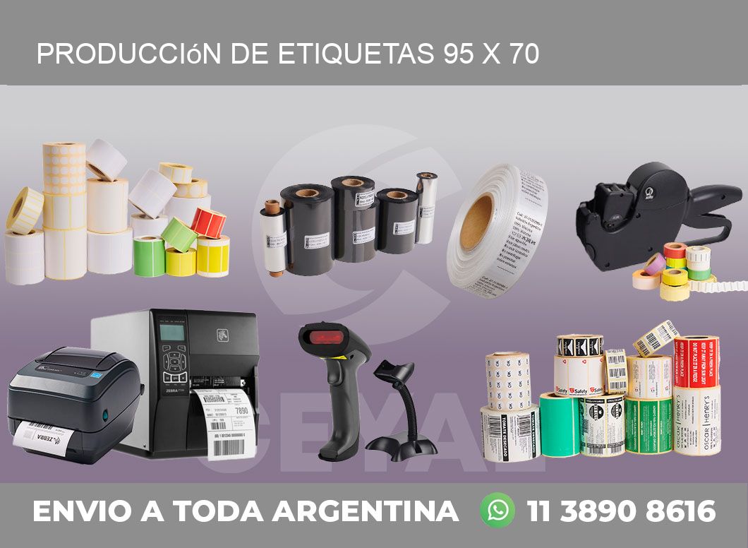 Producción de etiquetas 95 x 70