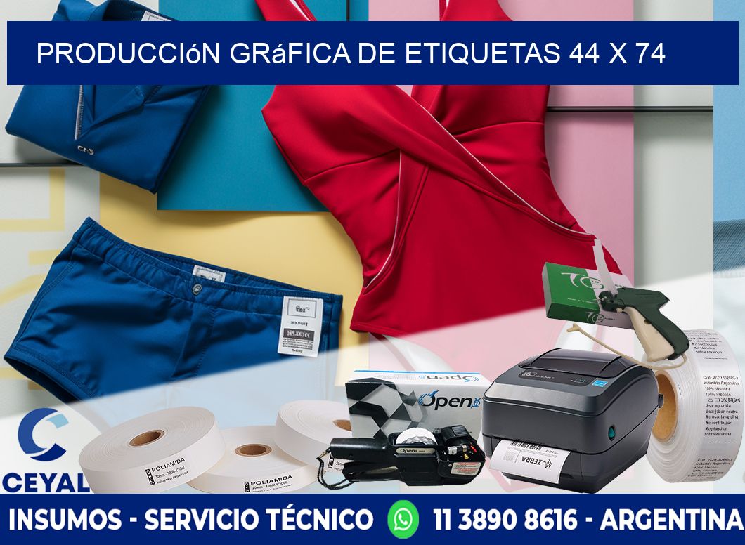 Producción gráfica de etiquetas 44 x 74