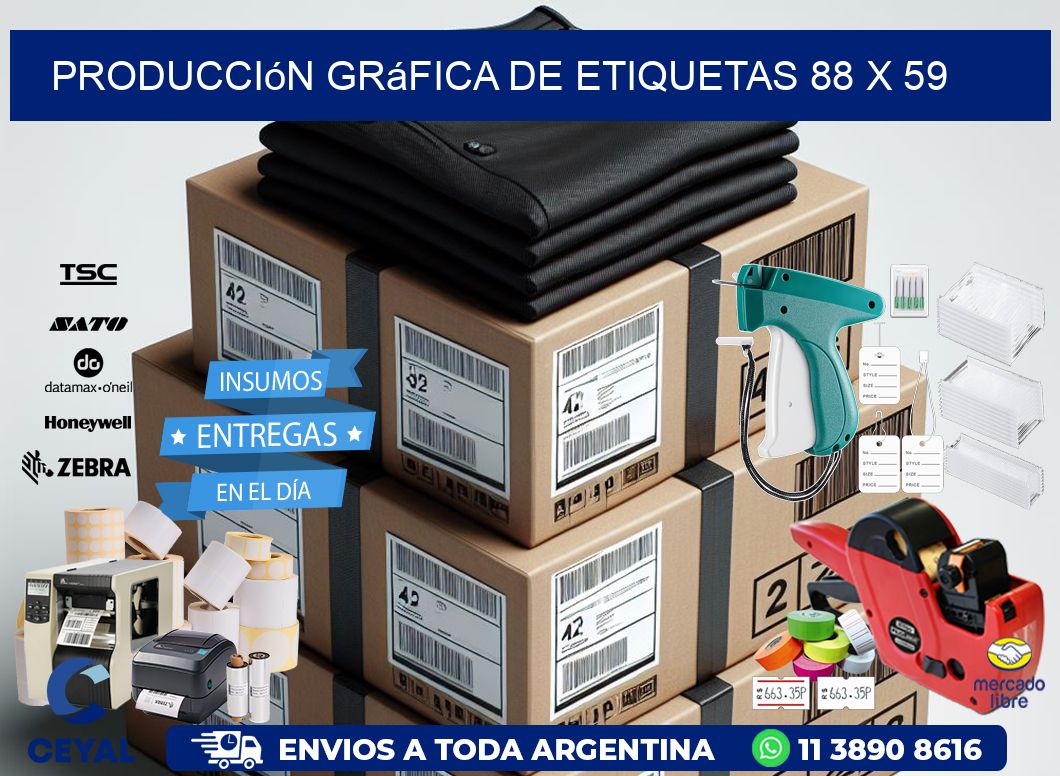Producción gráfica de etiquetas 88 x 59
