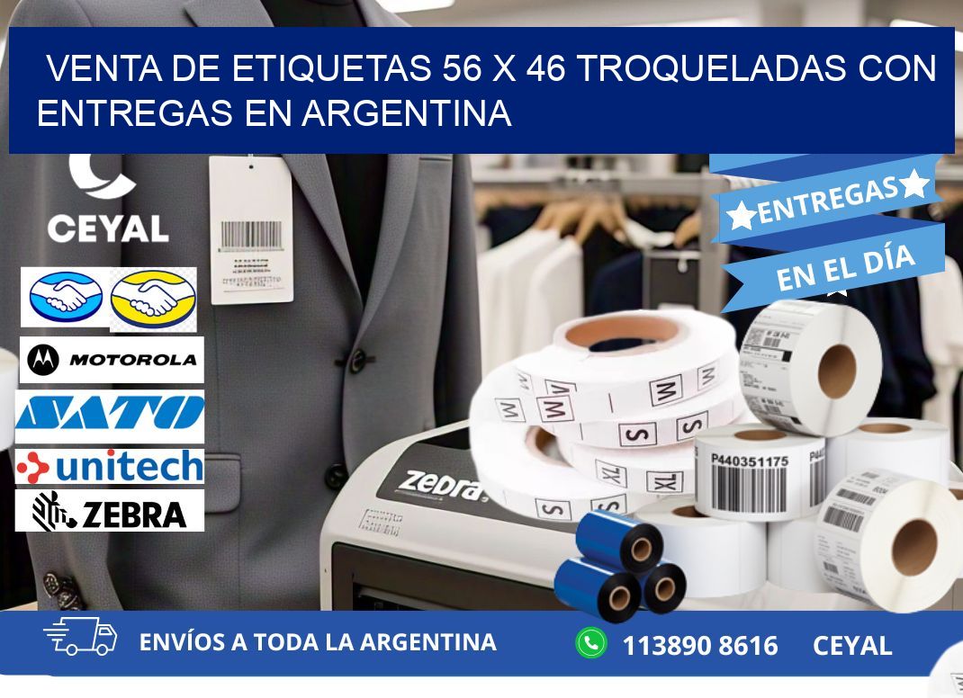 Venta de etiquetas 56 x 46 troqueladas con entregas en Argentina