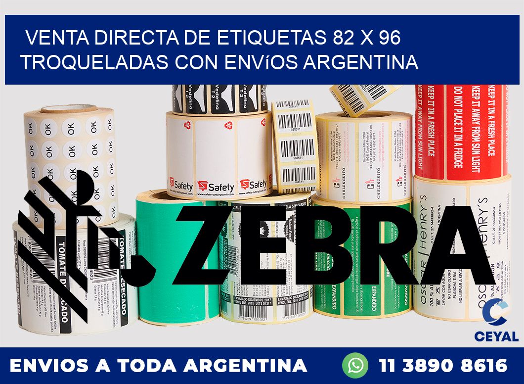 Venta directa de etiquetas 82 x 96 troqueladas con envíos Argentina