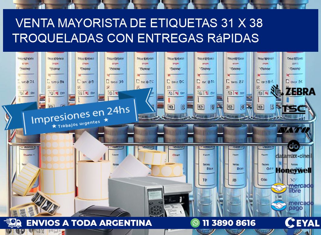 Venta mayorista de etiquetas 31 x 38 troqueladas con entregas rápidas