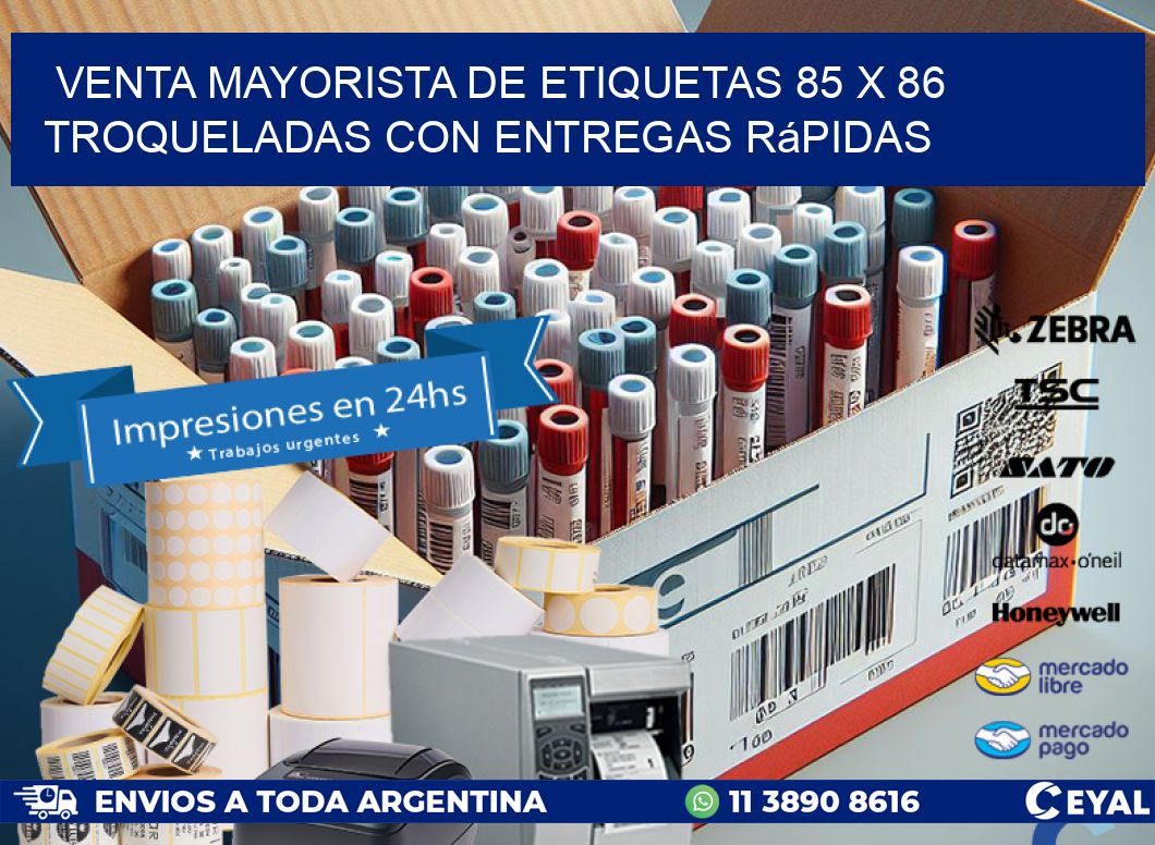Venta mayorista de etiquetas 85 x 86 troqueladas con entregas rápidas