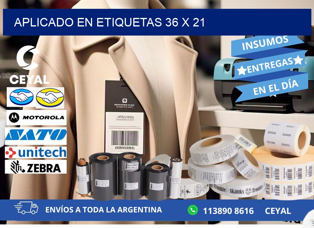 aplicado en etiquetas 36 x 21