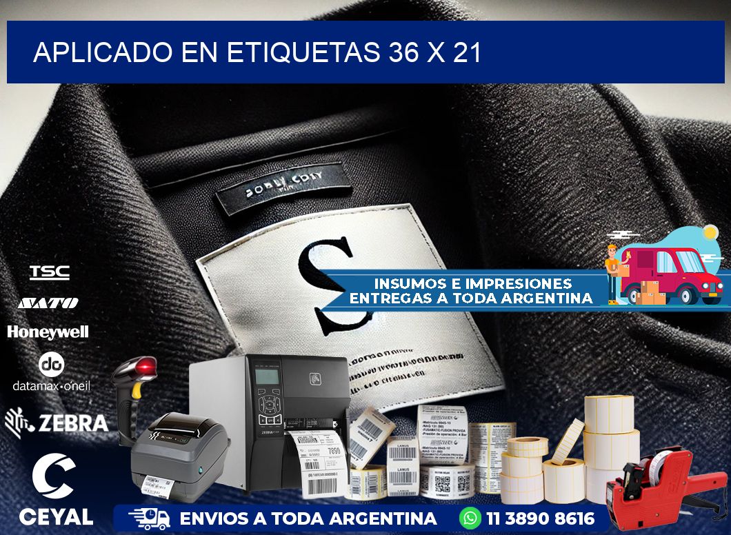 aplicado en etiquetas 36 x 21