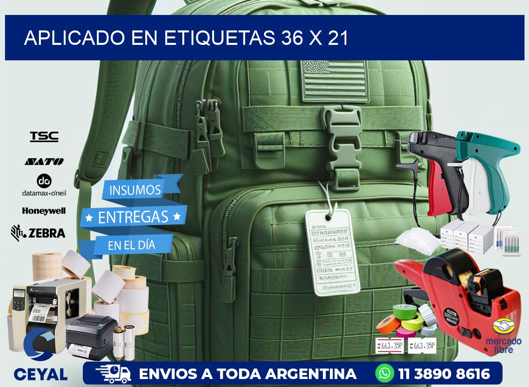 aplicado en etiquetas 36 x 21