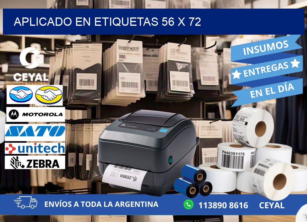 aplicado en etiquetas 56 x 72