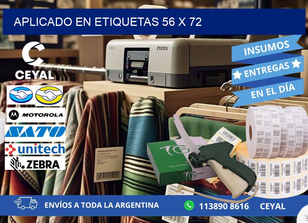 aplicado en etiquetas 56 x 72