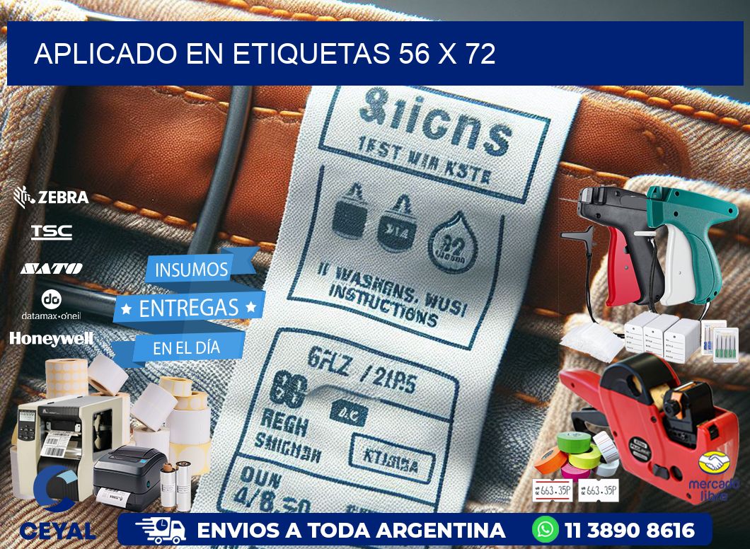 aplicado en etiquetas 56 x 72