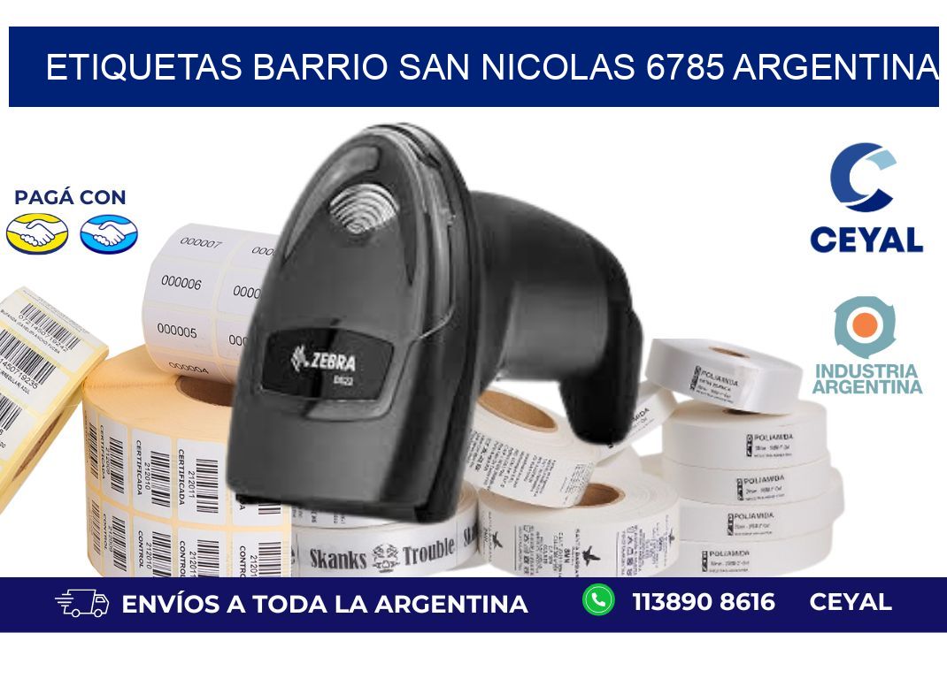 etiquetas barrio san nicolas 6785 argentina
