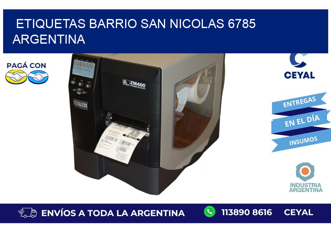 etiquetas barrio san nicolas 6785 argentina