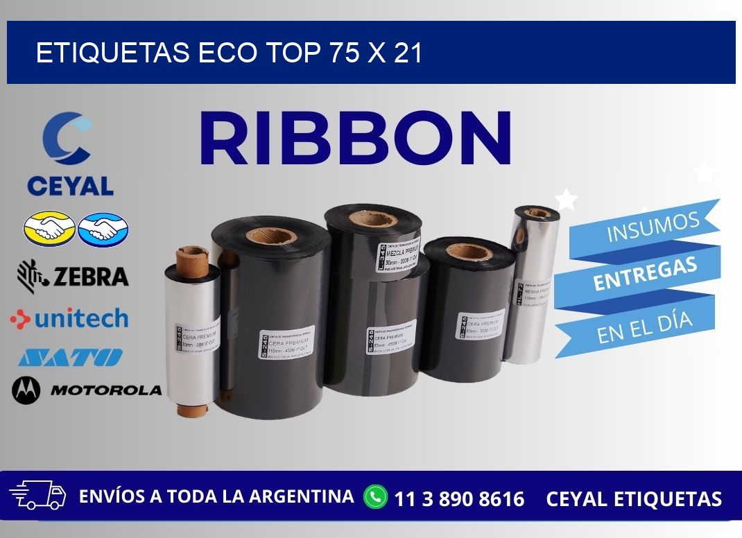 etiquetas eco top 75 x 21