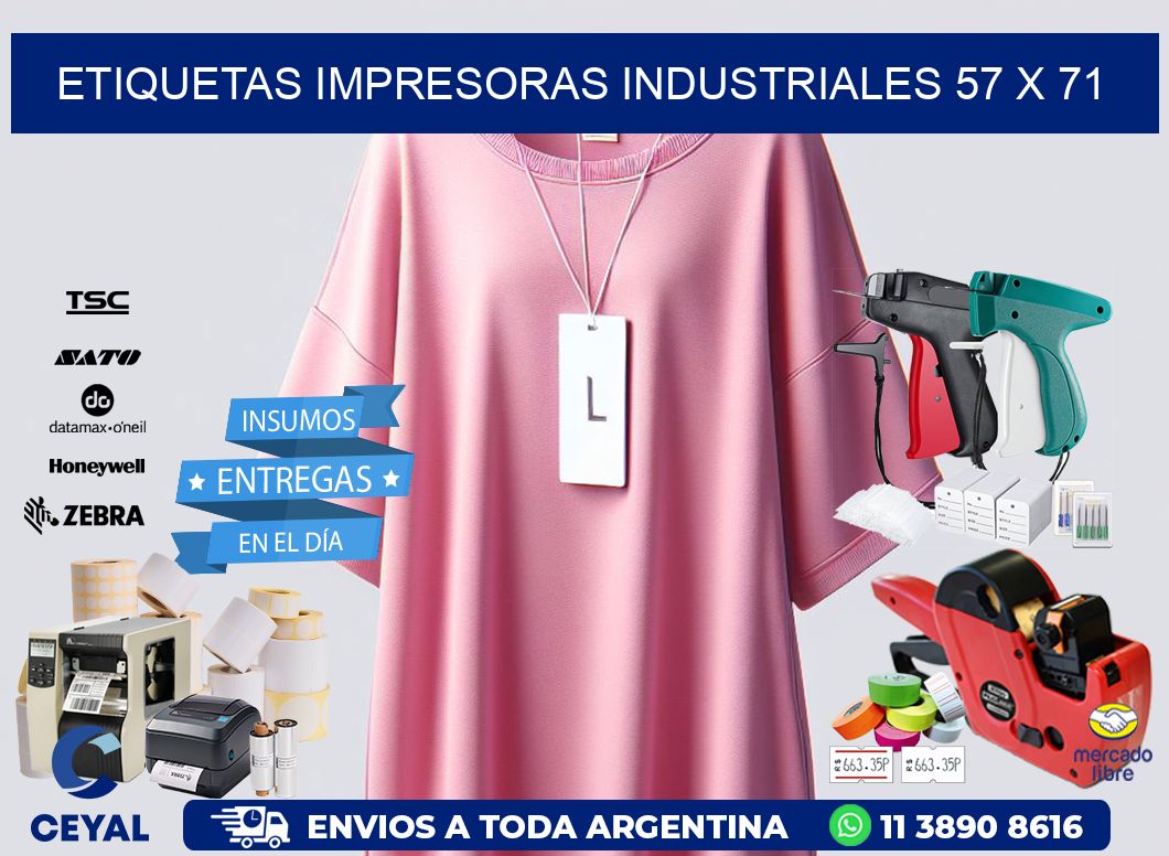 etiquetas impresoras industriales 57 x 71
