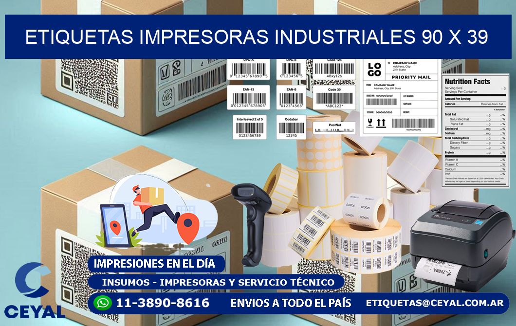 etiquetas impresoras industriales 90 x 39