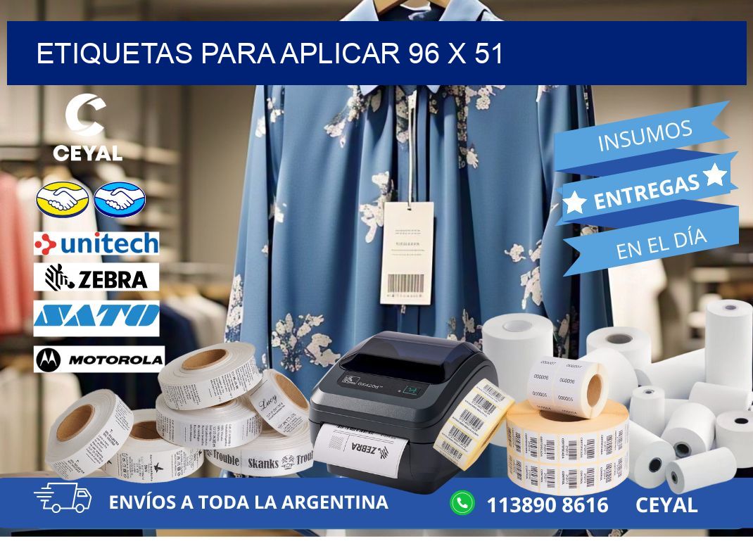 etiquetas para aplicar 96 x 51