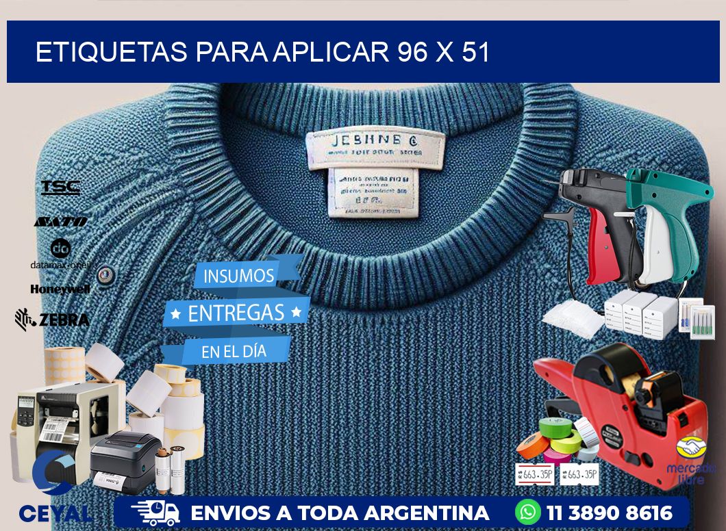 etiquetas para aplicar 96 x 51