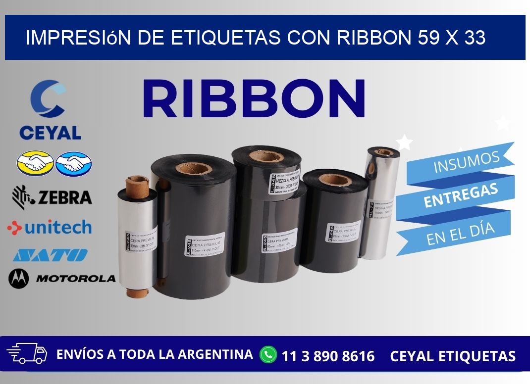 impresión de etiquetas con ribbon 59 x 33