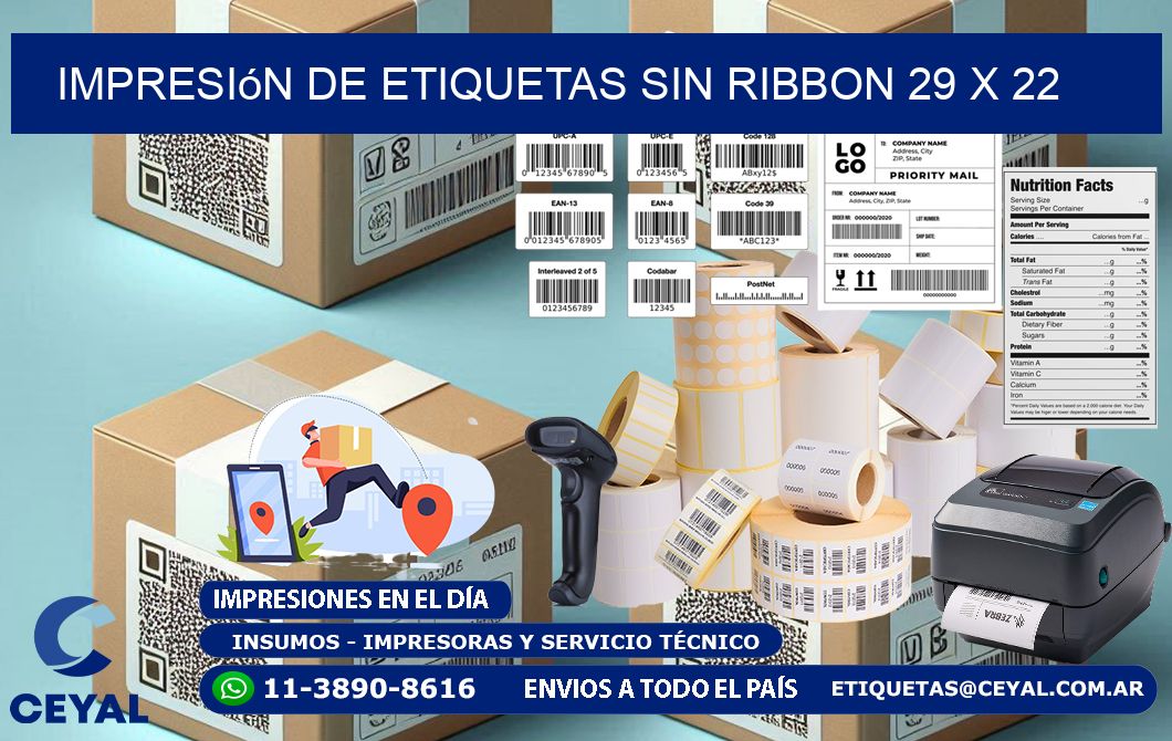 impresión de etiquetas sin ribbon 29 x 22